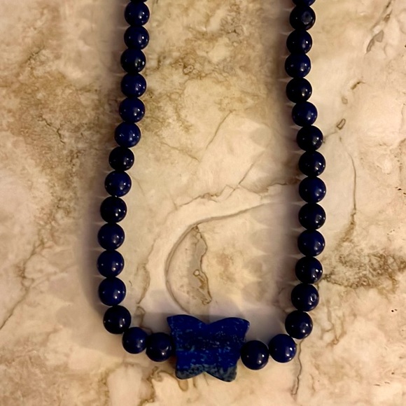 Lapis Lazuli Butterfly Necklace - Picture 2 of 3